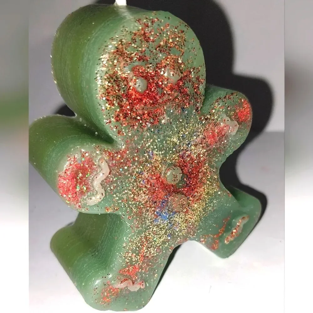 Hand crafted limited edition Gingerbread man candle